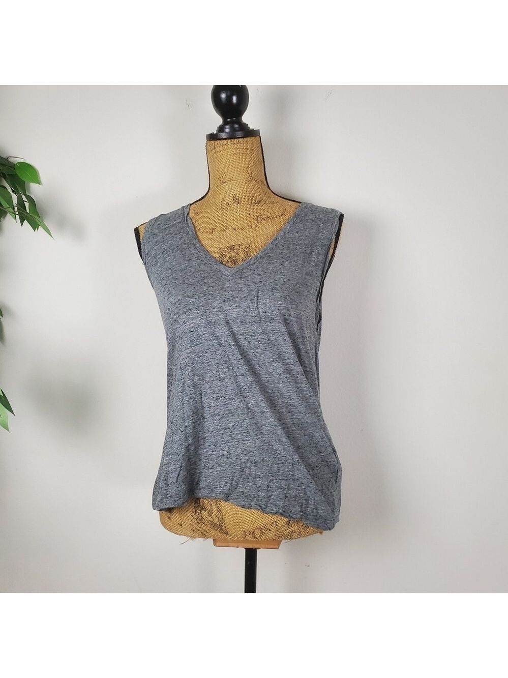 Madewell Gray Speck Sleeveless Top Women's Size Medium Cotton